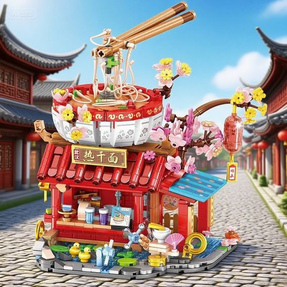 Food City Snacks - New Food Shops Building Blocks Chinese