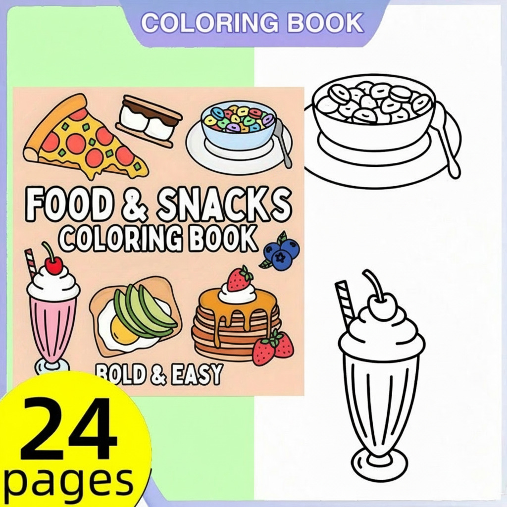 New Food & Snack Themed Colori - Food Snacks Coloring Book review and price