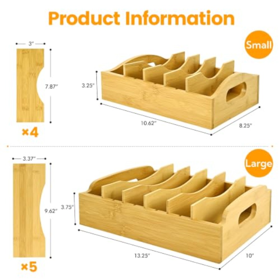 2 Pack Bamboo Lid Organizer, 1 - Food X review and price